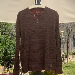 Flag & Anthem Maroon Heathered Long-Sleeve Henley